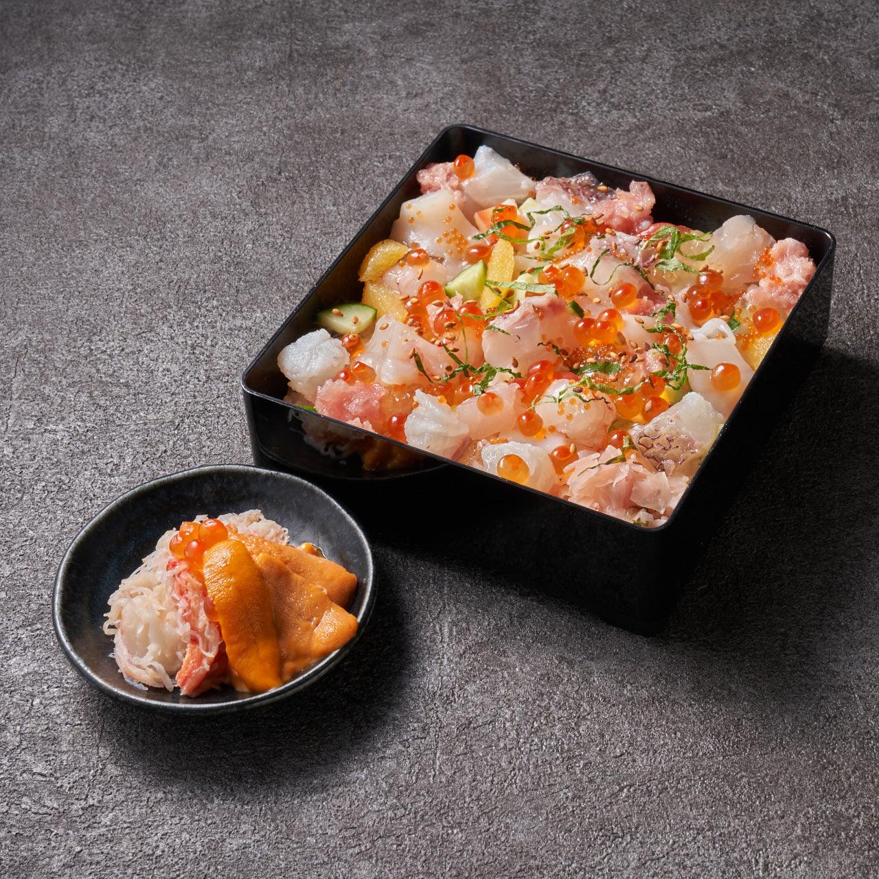 【うに蟹のせ】真鯛の海幸宝石重 - 本まぐろ、生うに。白金海幸