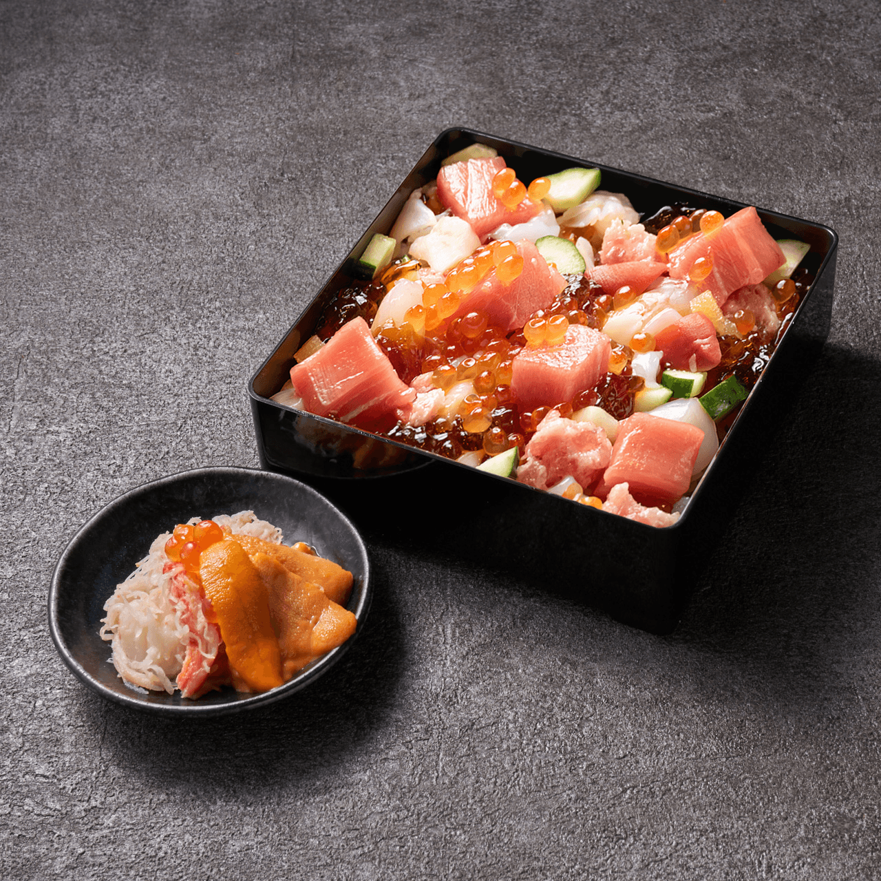 【うに蟹のせ】中トロの海幸宝石重 - 本まぐろ、生うに。白金海幸